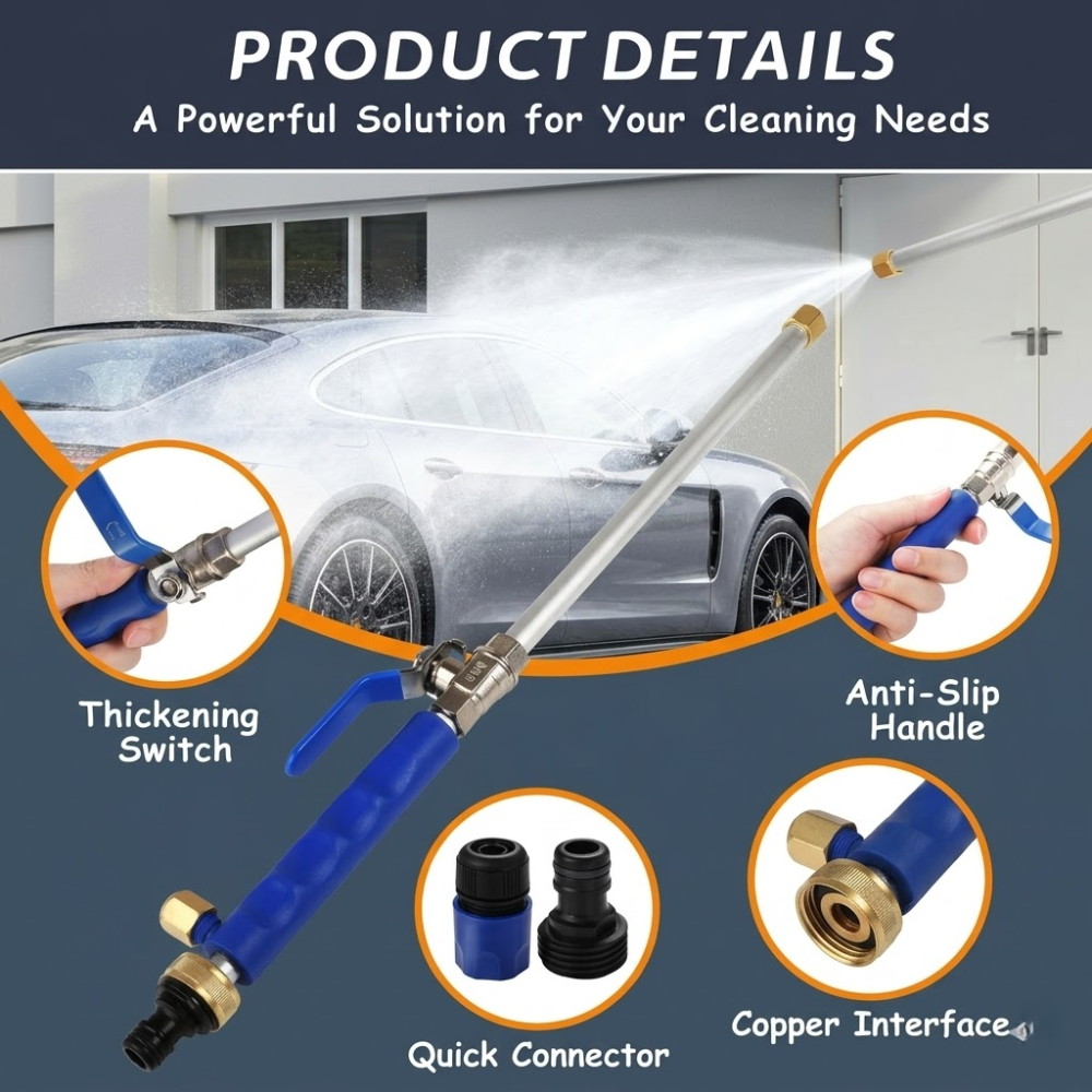 Garden Hose Attachment for Car Washing and High-Pressure Cleaning