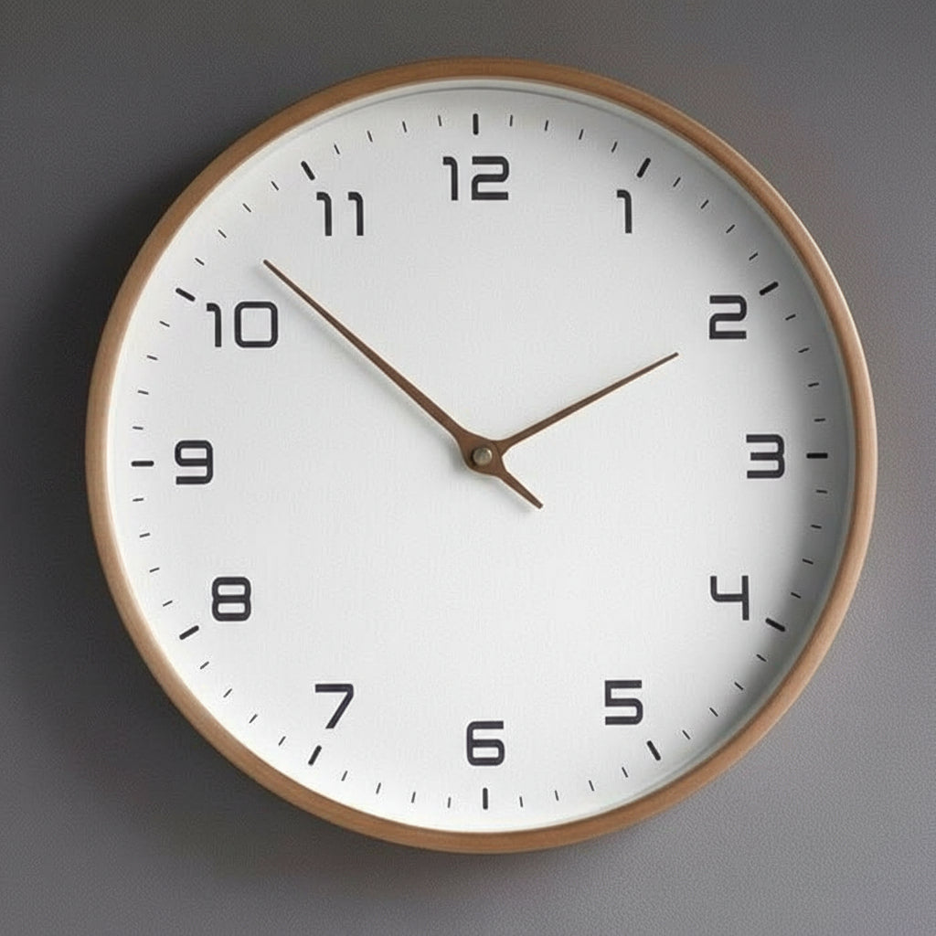 TimberCraft Modern Solid Wood Wall Clock in Earthy Tones