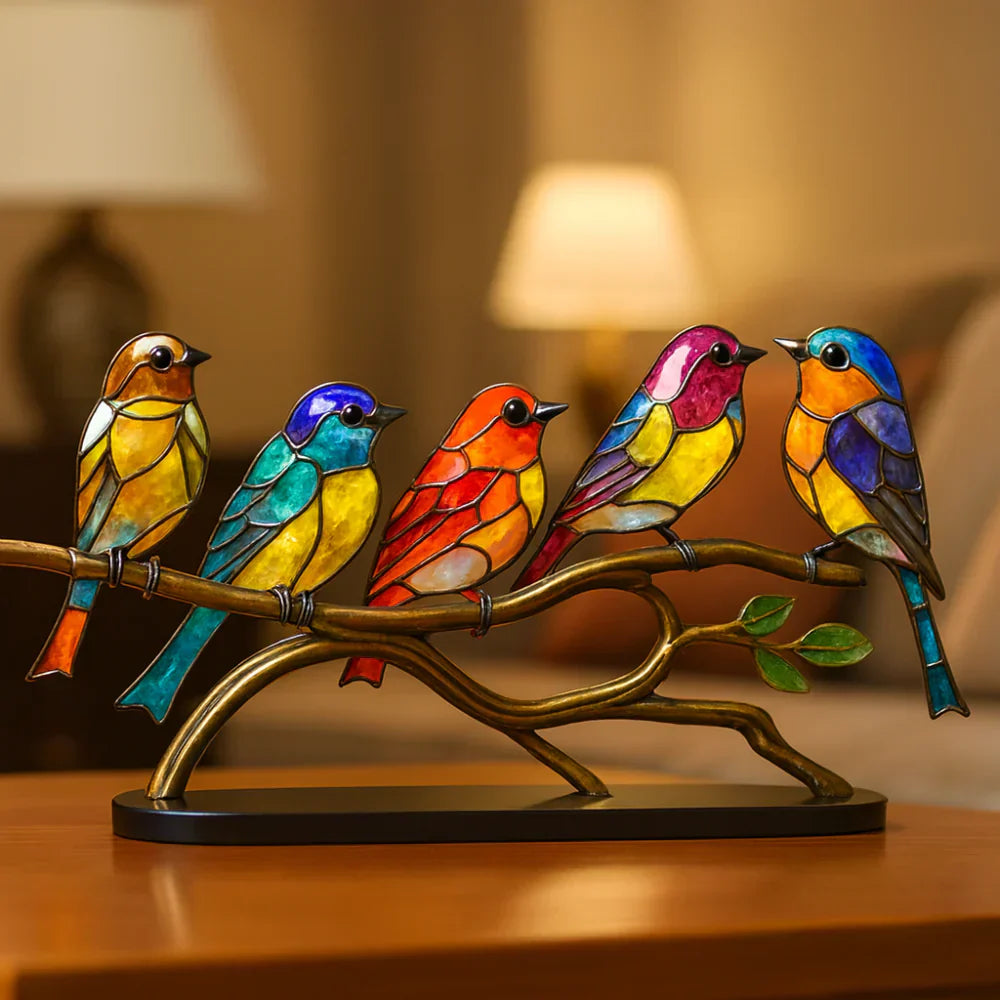 Vibrant Glass Avian Sculpture for Stylish Home Display