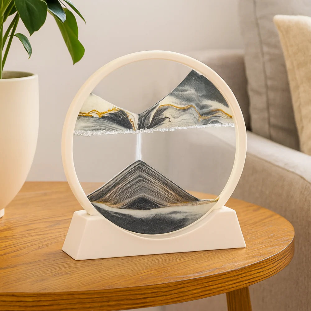 Serene Sand Flow Art Glass Sculpture for Home & Office