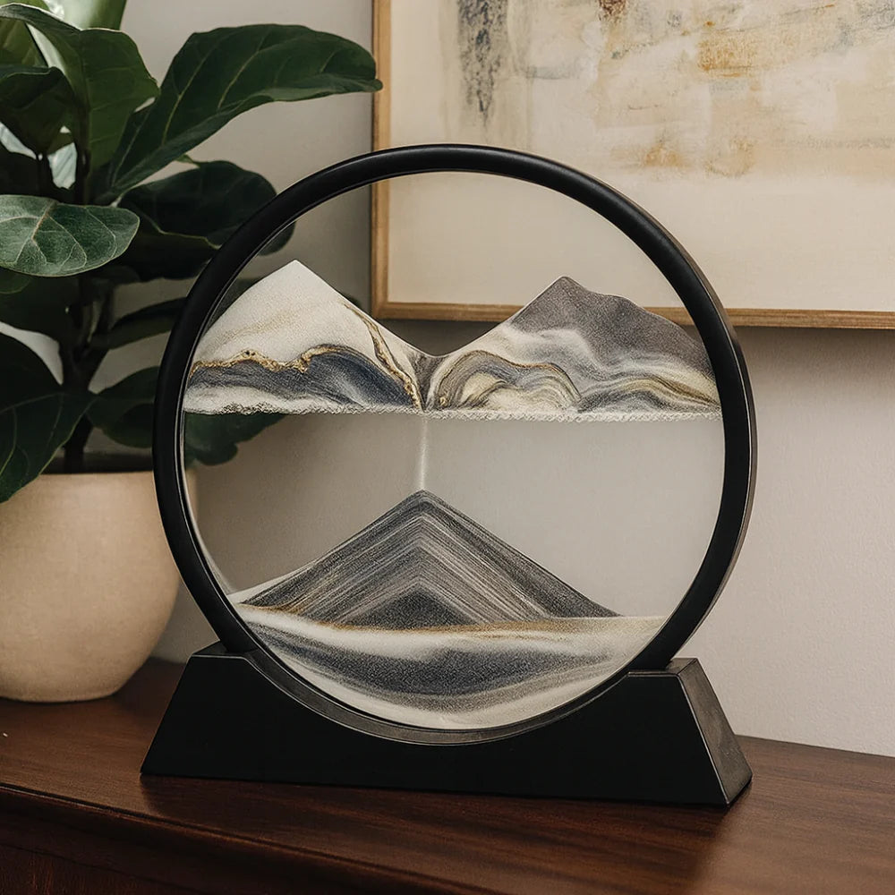 Serene Sand Flow Art Glass Sculpture for Home & Office