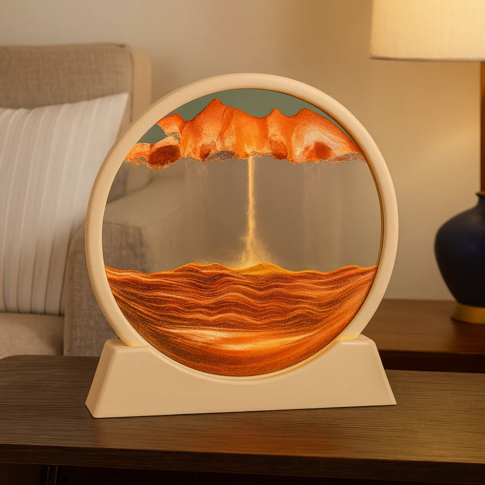 Serene Sand Flow Art Glass Sculpture for Home & Office