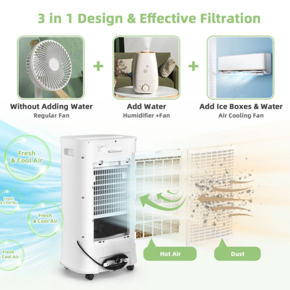 Portable Air Cooler Fan with 4-in-1 Features and Adjustable Airflow