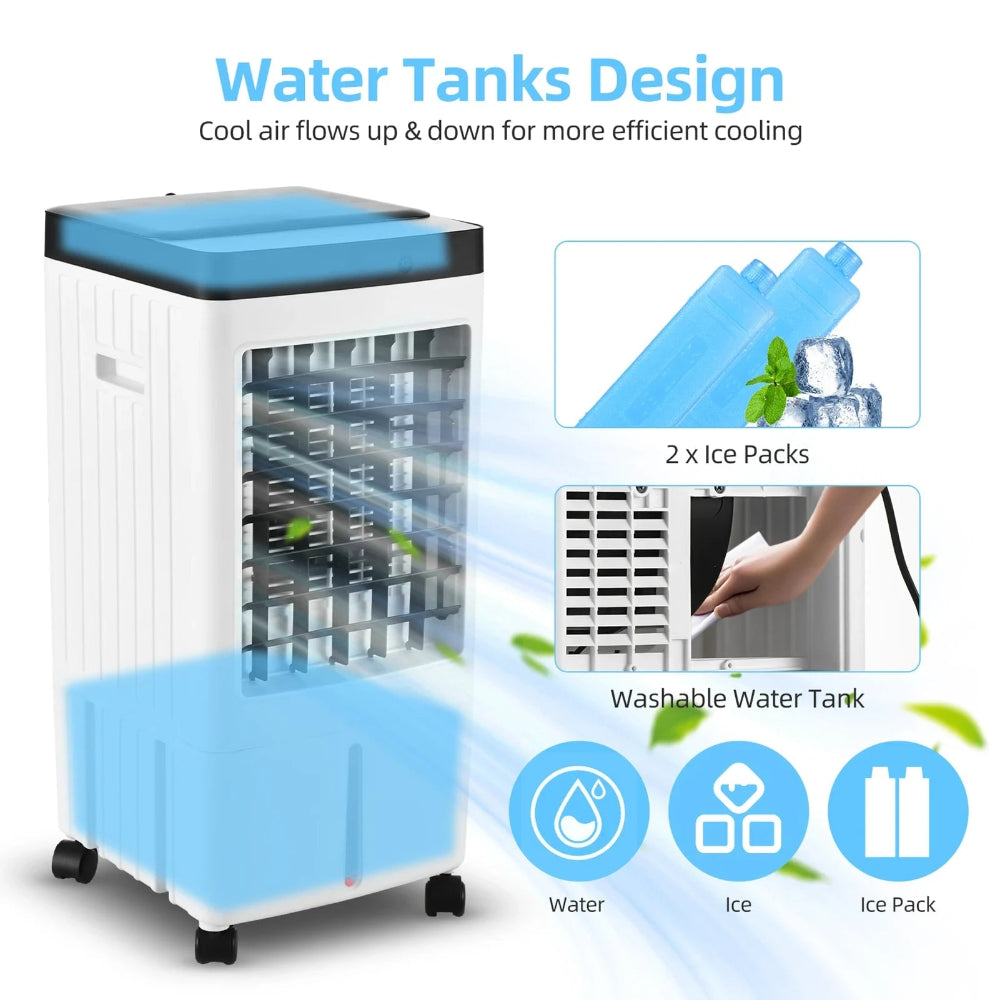 Portable Evaporative Air Cooler with Ice Packs for Energy Efficient Comfort