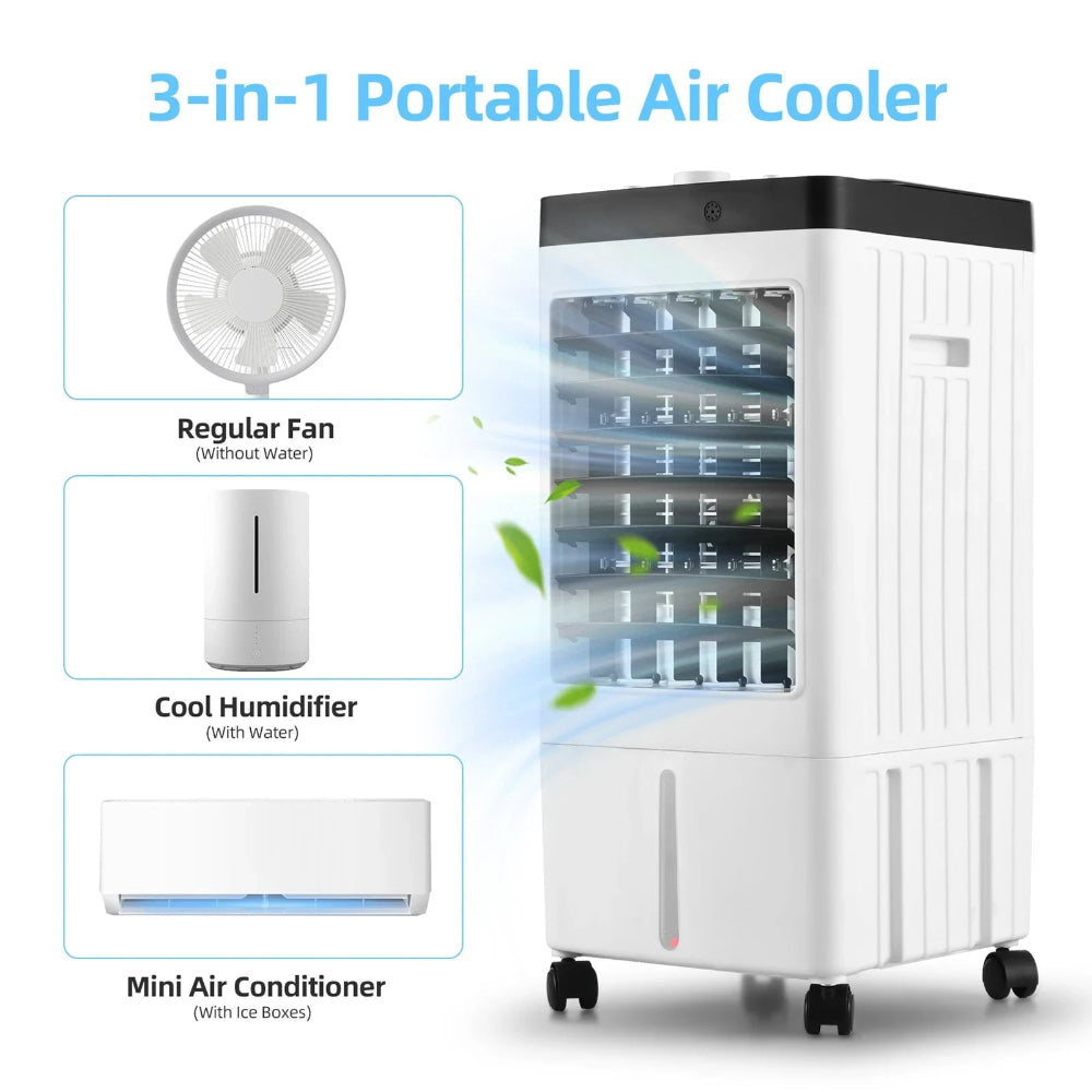 Portable Evaporative Air Cooler with Ice Packs for Energy Efficient Comfort