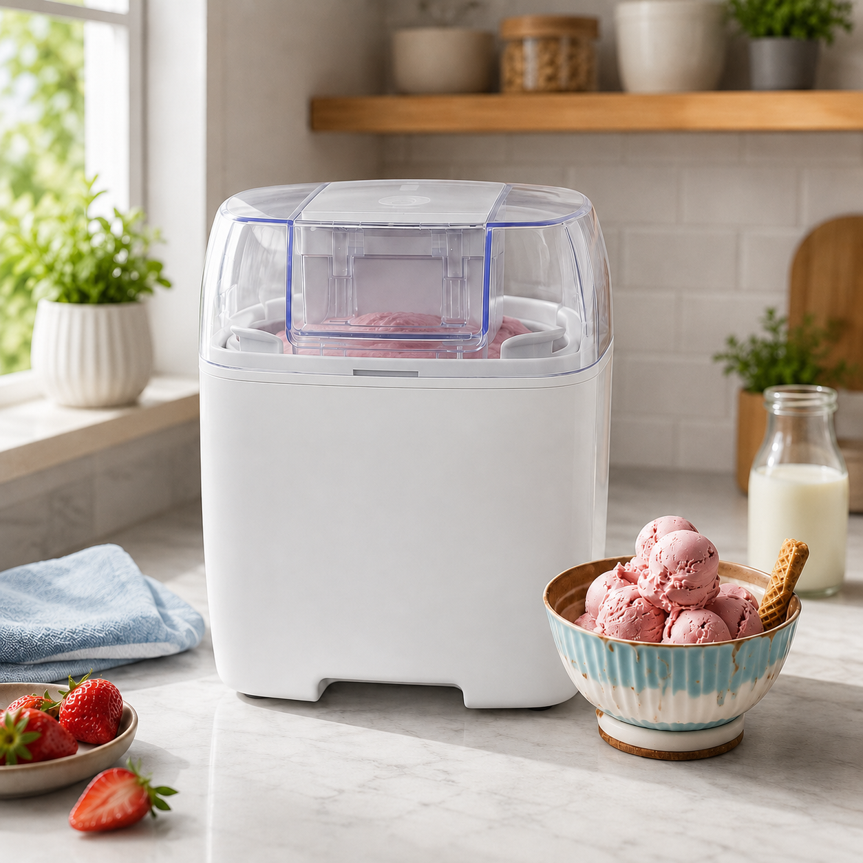 Ice Cream Maker with 1.5L Freezing Bowl | Easy Homemade Desserts