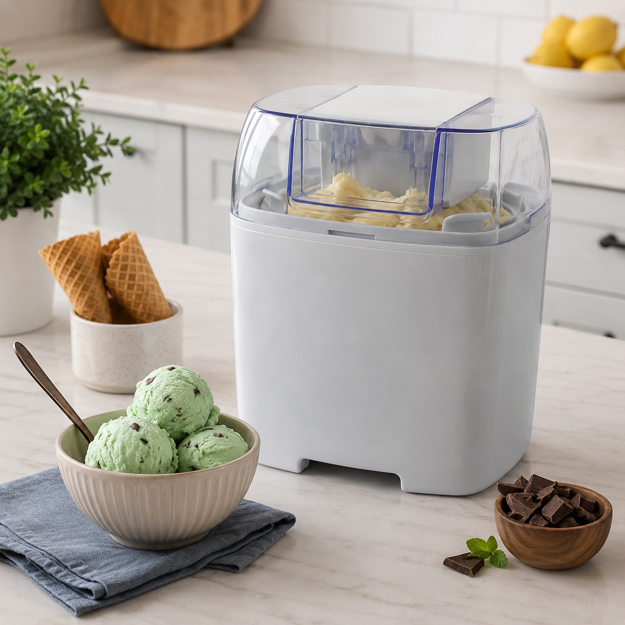 Ice Cream Maker with 1.5L Freezing Bowl | Easy Homemade Desserts