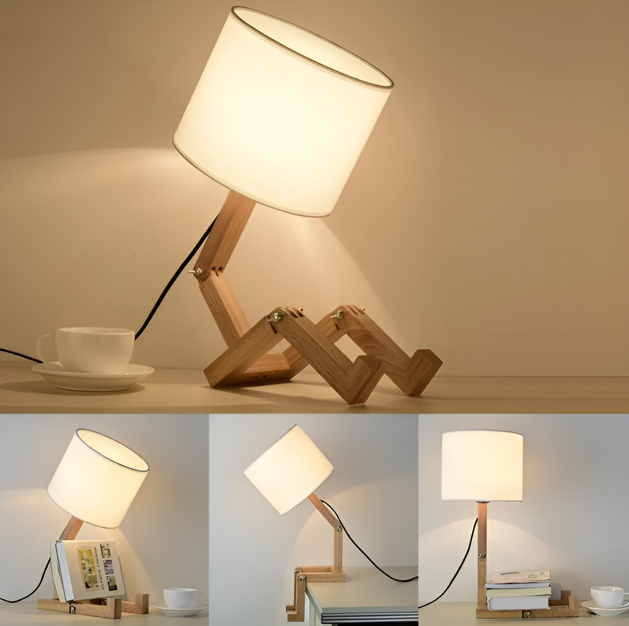Flexible Taavita Lamp - Solid Wood Robot Desk Lamp