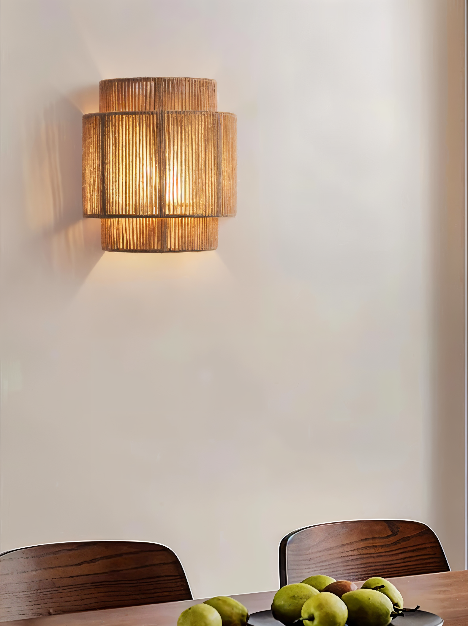 Taavita Wall Lamp - Rattan Lampshade with Hemp Rope - Boho Wall Decoration