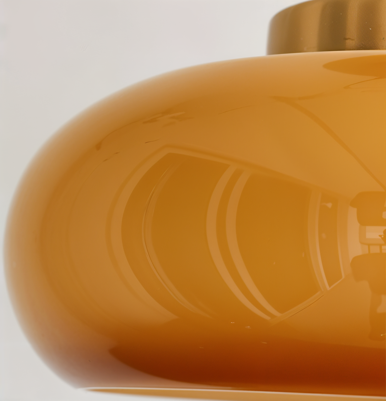 Classic Yellow Vintage Ceiling Light - Retro Semi Flush Mount Lighting