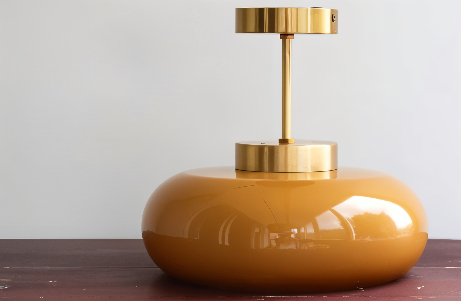 Classic Yellow Vintage Ceiling Light - Retro Semi Flush Mount Lighting