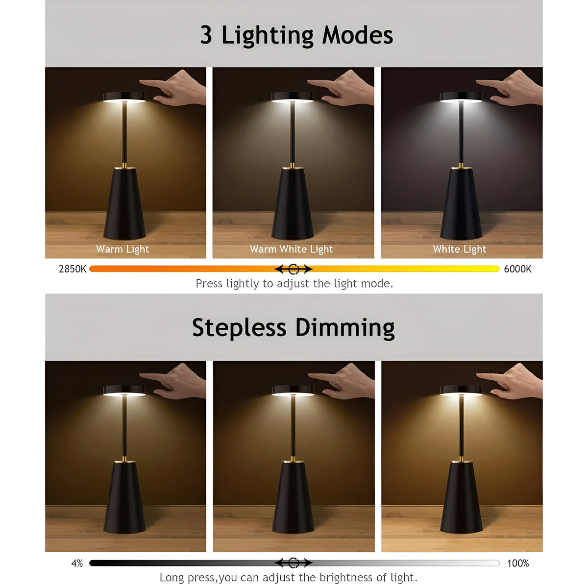 Elegant Wireless Table Lamp | Rechargeable LED Lighting