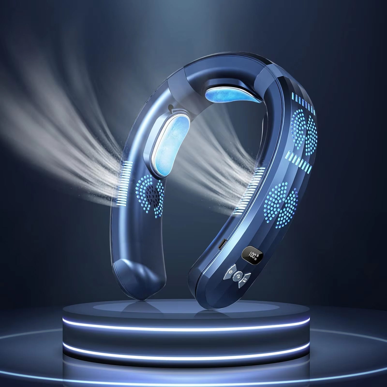 Wearable Neck Fan with 360° Airflow – 8-Hour Cooling and Heating