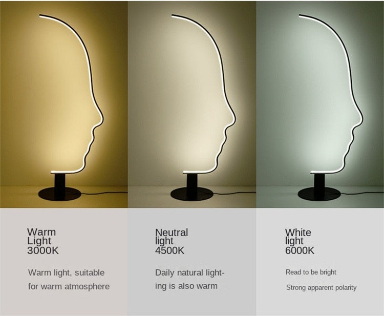Taavita Face LED Floor Lamp - Indoor Lighting Fixture - Home Decor
