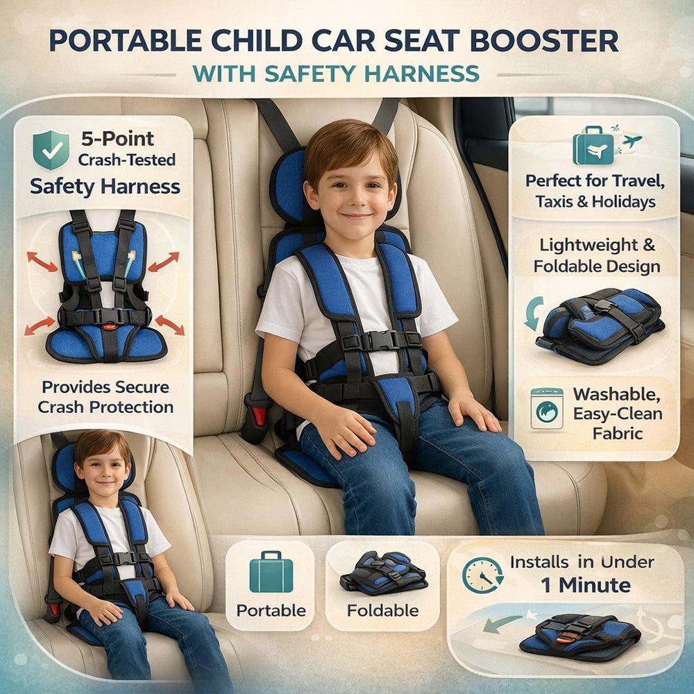 Ultimate Travel Booster Seat for Kids with Safety Harness