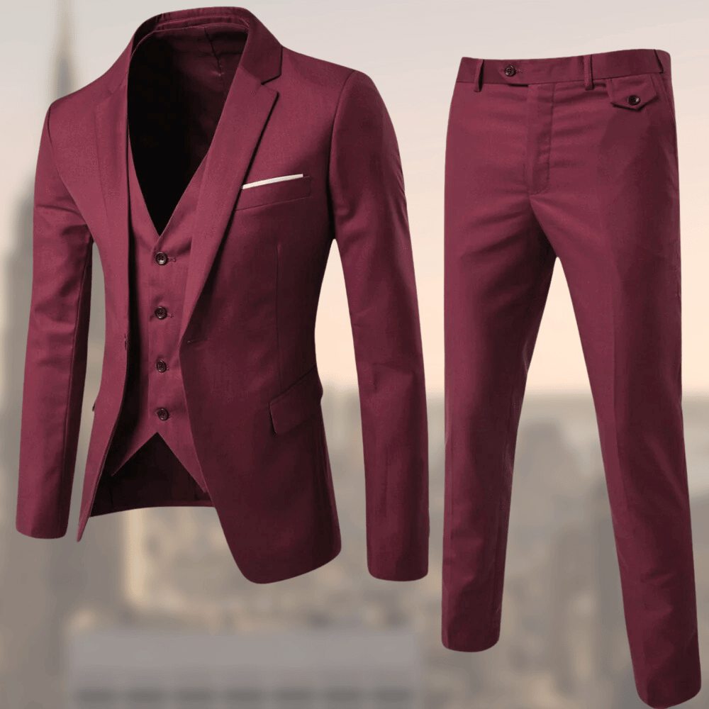 Men’s Three-Piece Suit Set | Tailored Fit & Notch Lapels | Premium Fabric | Versatile Formal Wear
