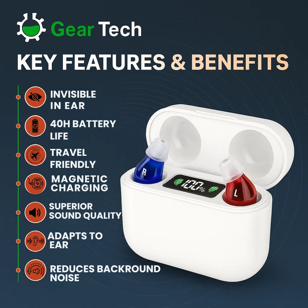 Rechargeable In-Ear Hearing Aids - Comfortable Fit for Clear Audio