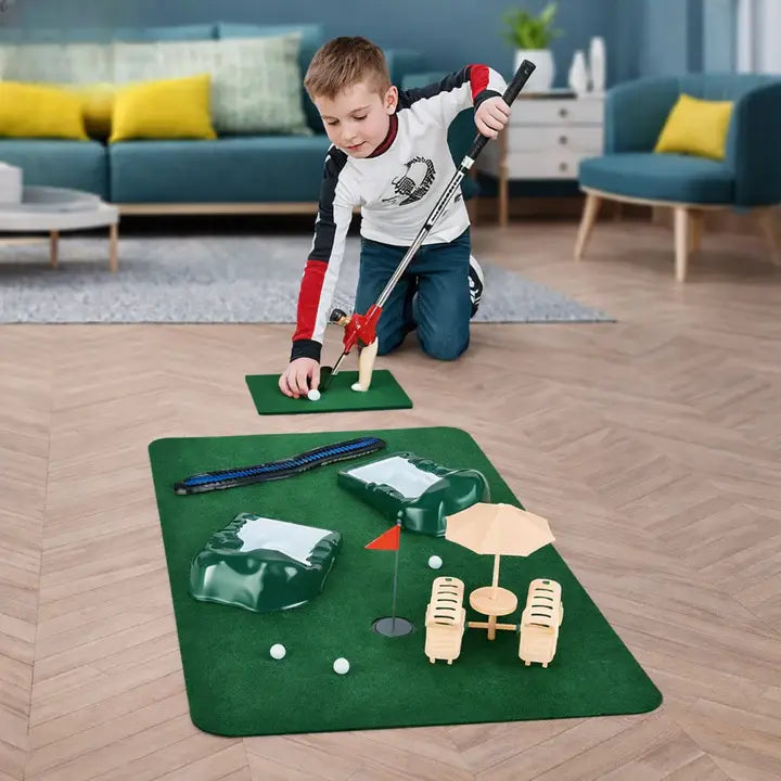 Complete Mini Golf Set for Indoor Fun with Adjustable Course Design