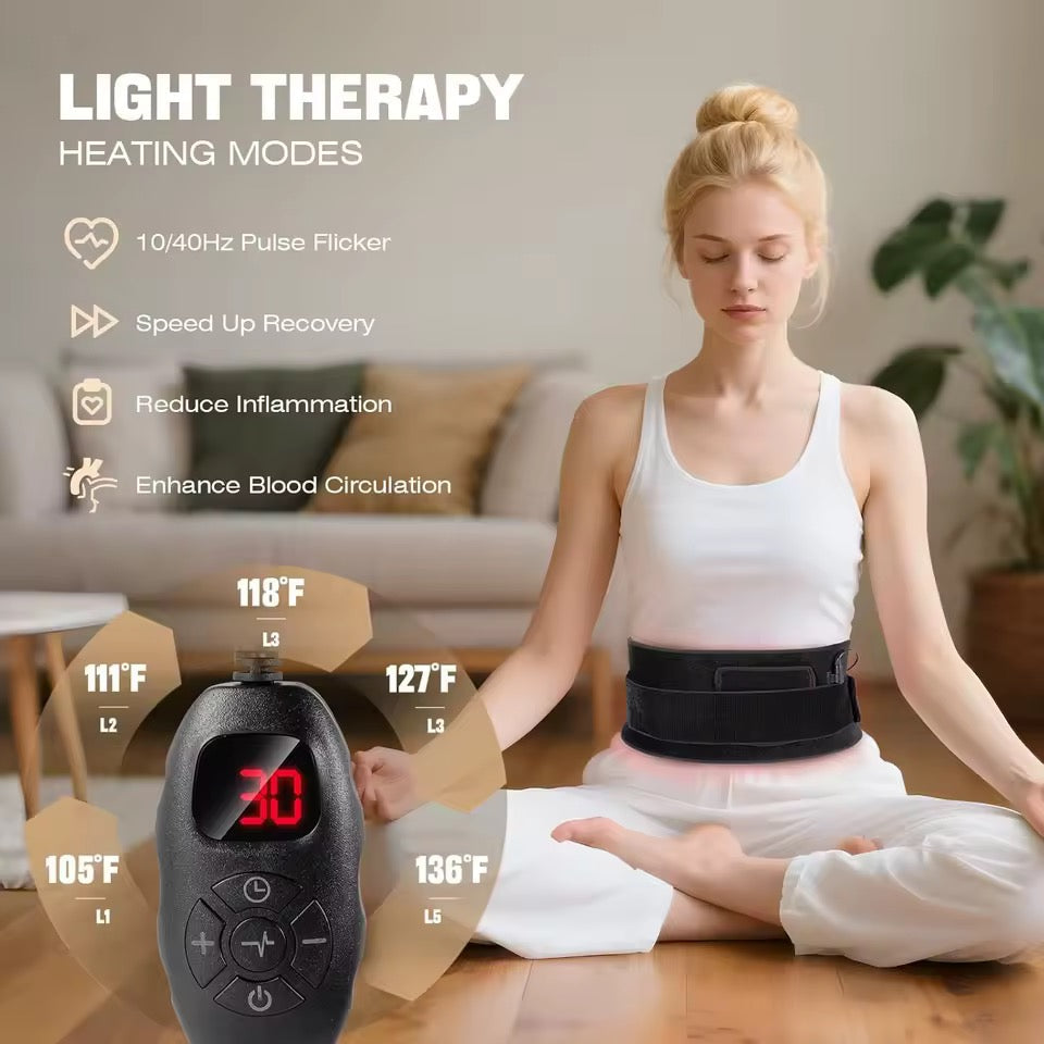 Dual Wavelength Infrared Light Therapy Belt for Full Body Pain Relief with Remote Control – 660nm & 850nm