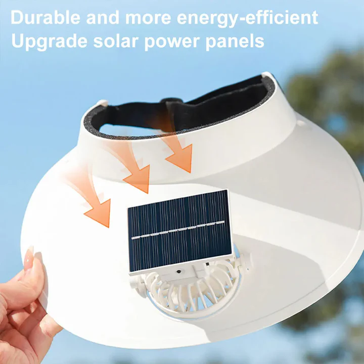 Ladies' Adjustable Sun Hat with Solar-Powered Cooling Fan - Lightweight Outdoor Wear