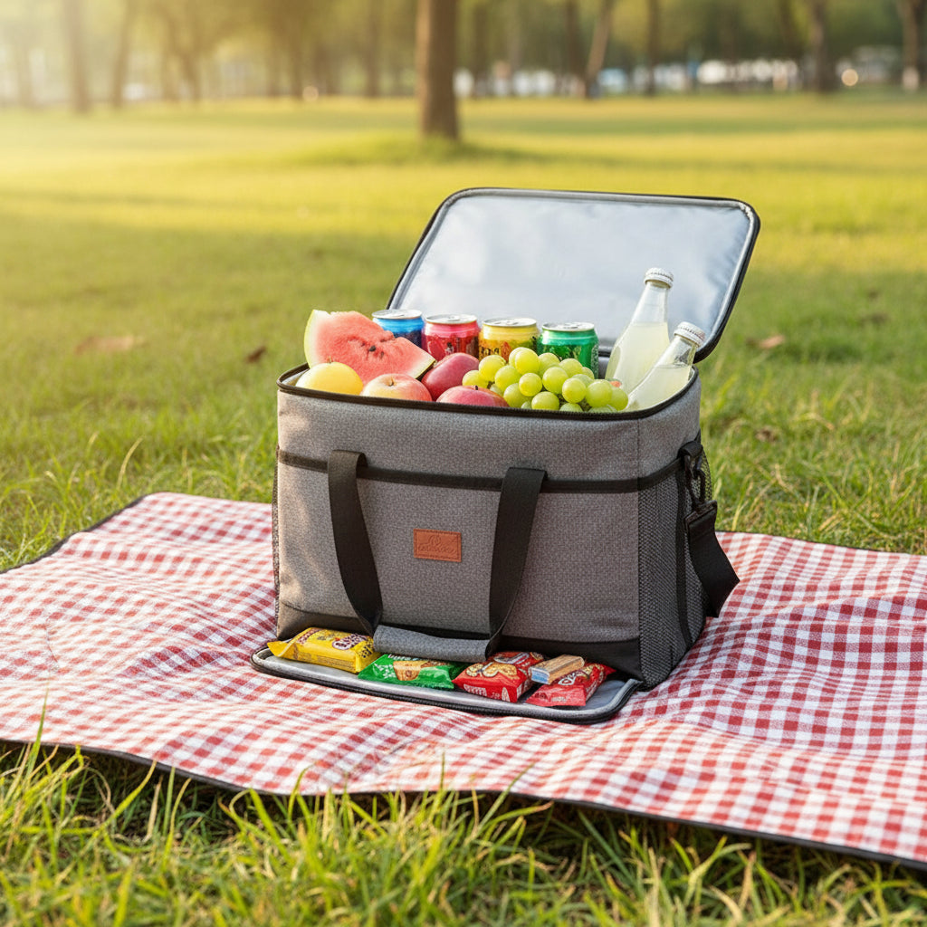 Waterproof Soft-Sided Cooler Tote – Spacious Lunch Bag for Travel & Picnics