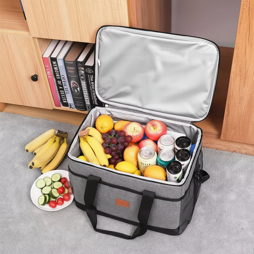 Waterproof Soft-Sided Cooler Tote – Spacious Lunch Bag for Travel & Picnics