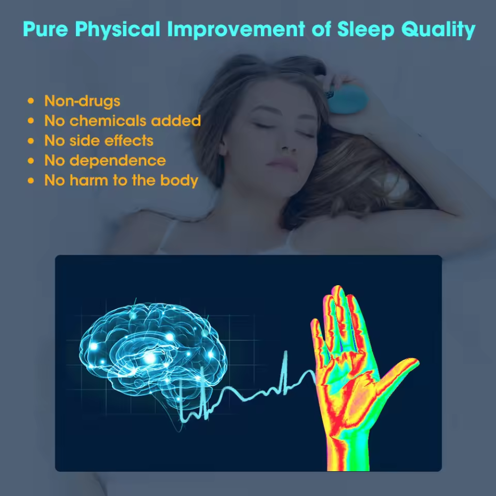 Rechargeable Microcurrent Sleep Assistance Device with 15 Intensity Settings
