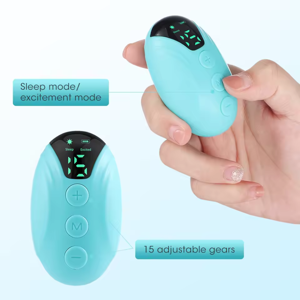 Rechargeable Microcurrent Sleep Assistance Device with 15 Intensity Settings