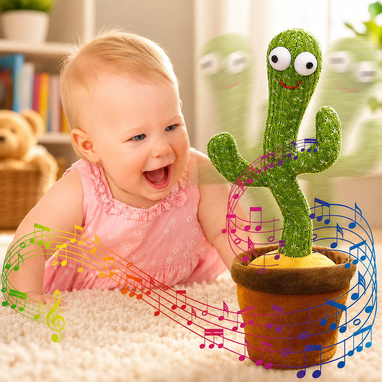 Charming Plush Cactus Companion that Dances and Sings