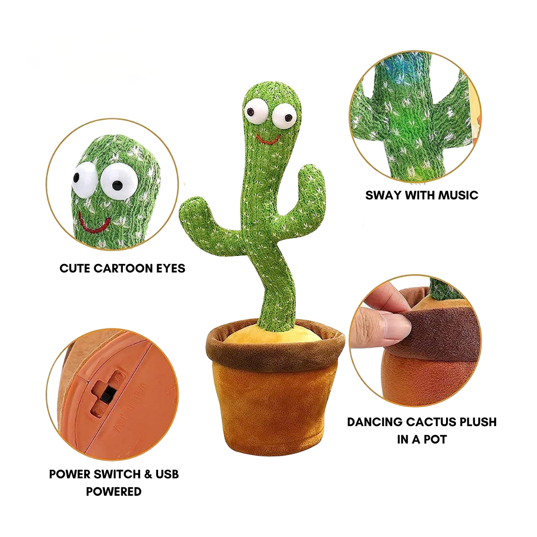 Charming Plush Cactus Companion that Dances and Sings
