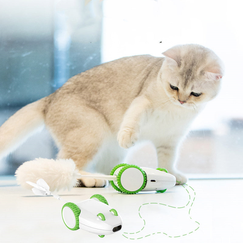 Automatic Feather Wand Cat Toy – Interactive Play with Realistic Motion