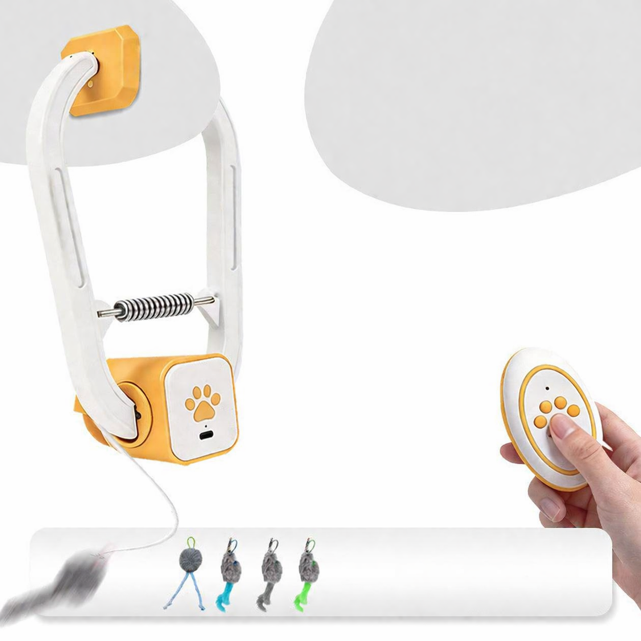 Rechargeable Interactive Cat Play Toy with Plush Mice
