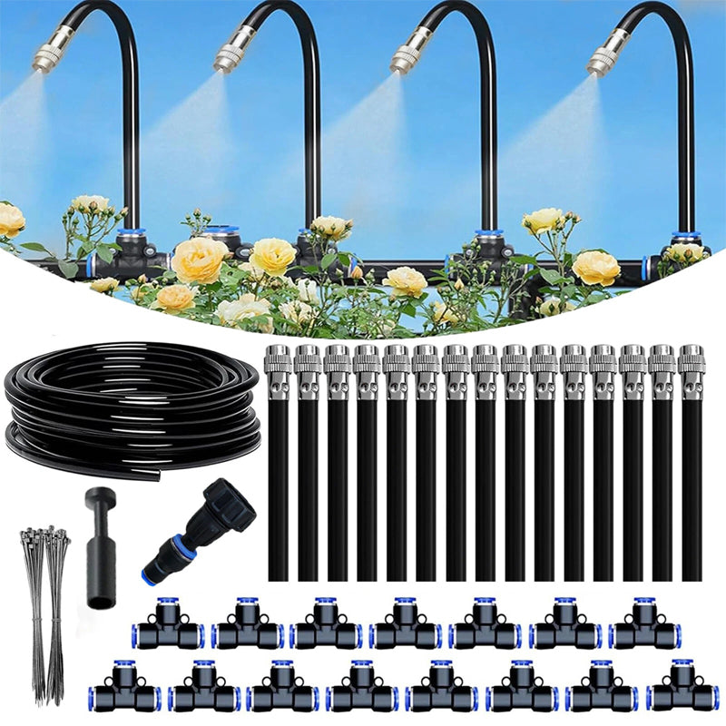 Adjustable 360° Nozzle Drip Irrigation System with Flexible Hose for Gardens