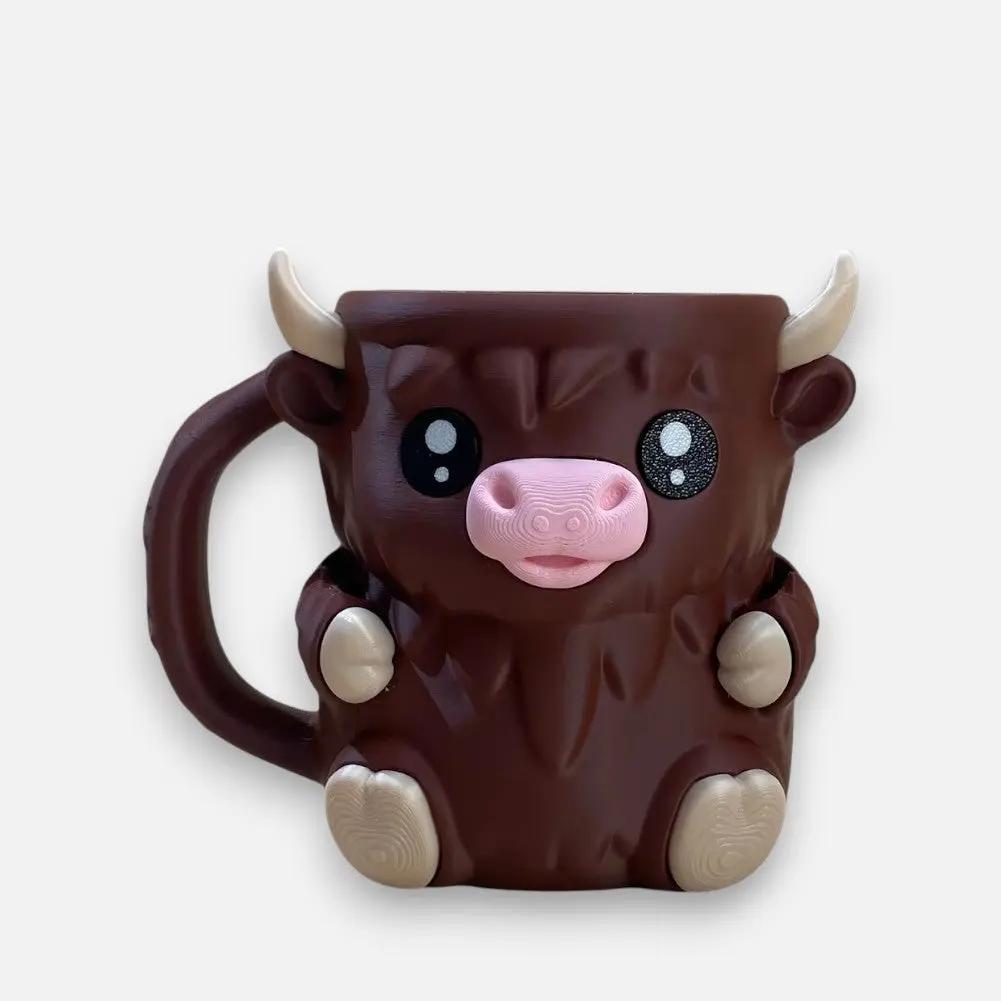 Cow Design Insulated Ice Cream Cup with Spoon Holder – Functional & Cute