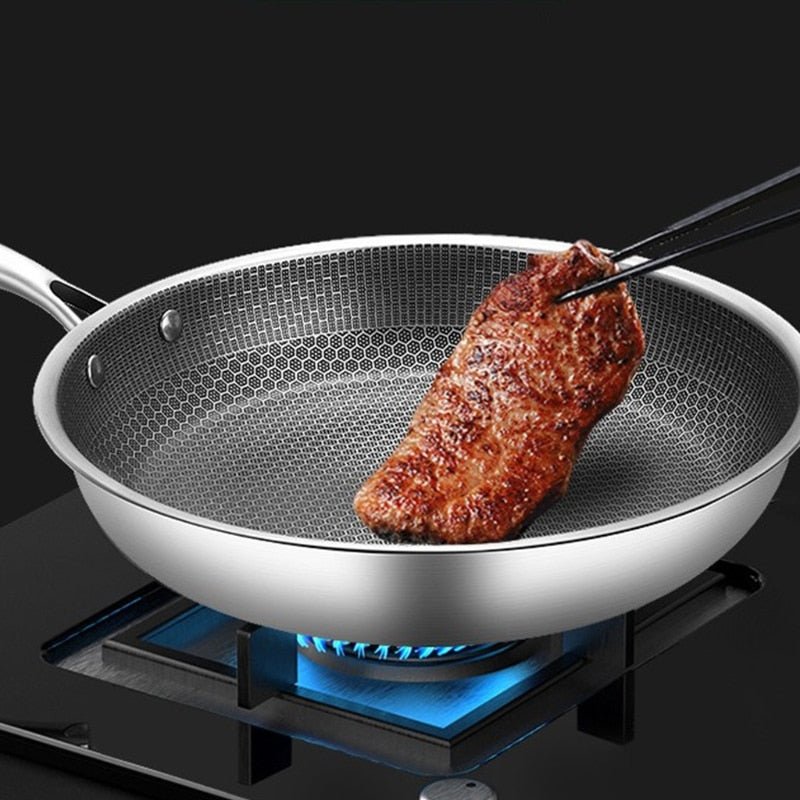 Non-Stick Coated Stainless Steel Frying Pan for Easy Cooking