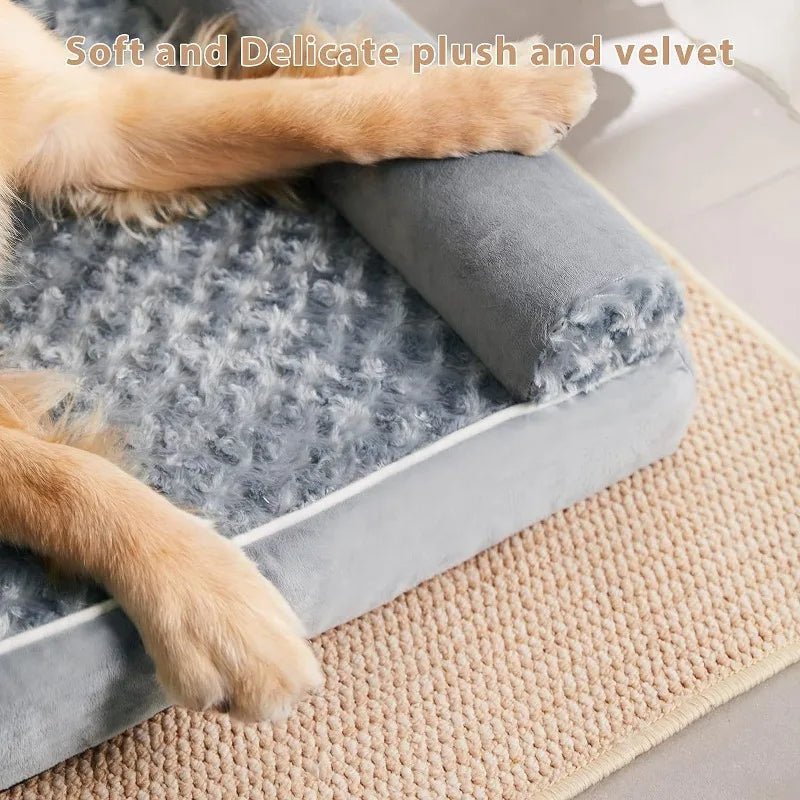 ComfortNest L-Shaped Dog Bed with Easy-Clean Waterproof Cover