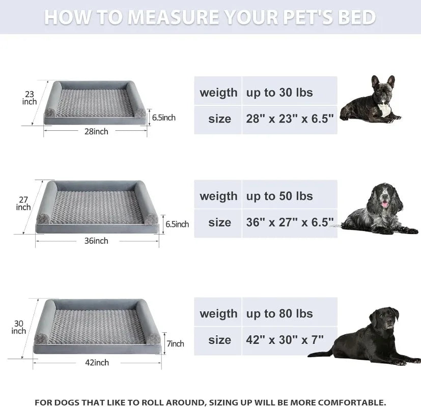 ComfortNest L-Shaped Dog Bed with Easy-Clean Waterproof Cover
