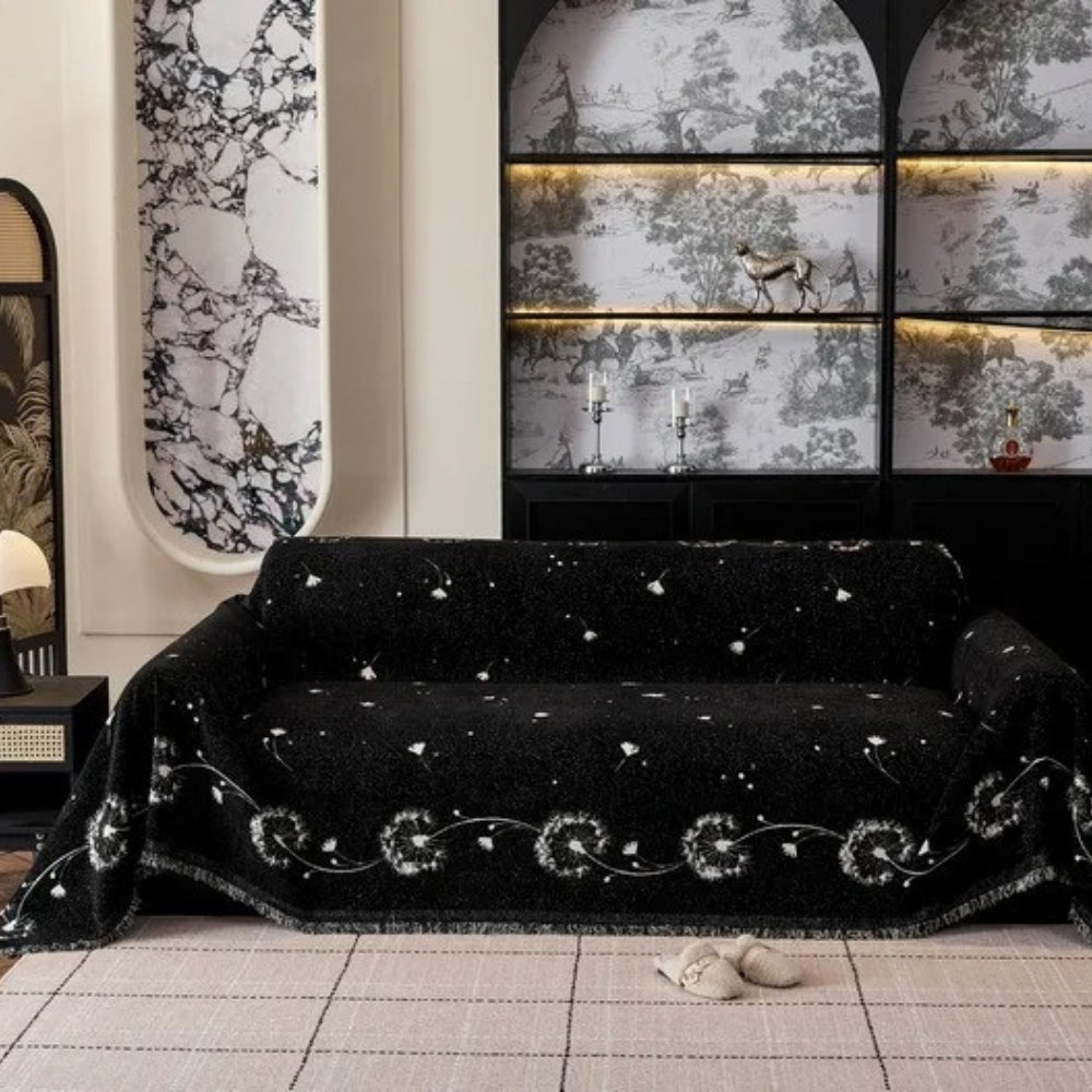 Tranquil Dandelion Microfiber Sofa Protector Blanket