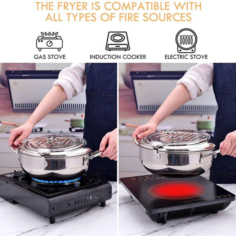 Fryer with Built-in Thermometer for Precise Cooking