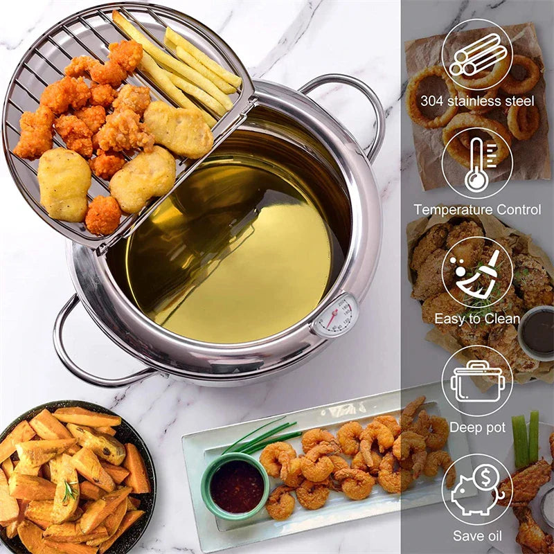 Fryer with Integrated Thermometer for Precise Cooking