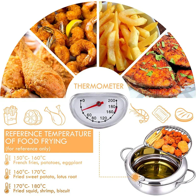 Fryer with Integrated Thermometer for Precise Cooking