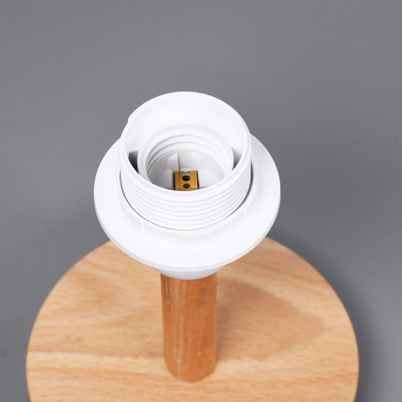 Charming Wooden Table Lamp with Soft Fabric Shade for Home