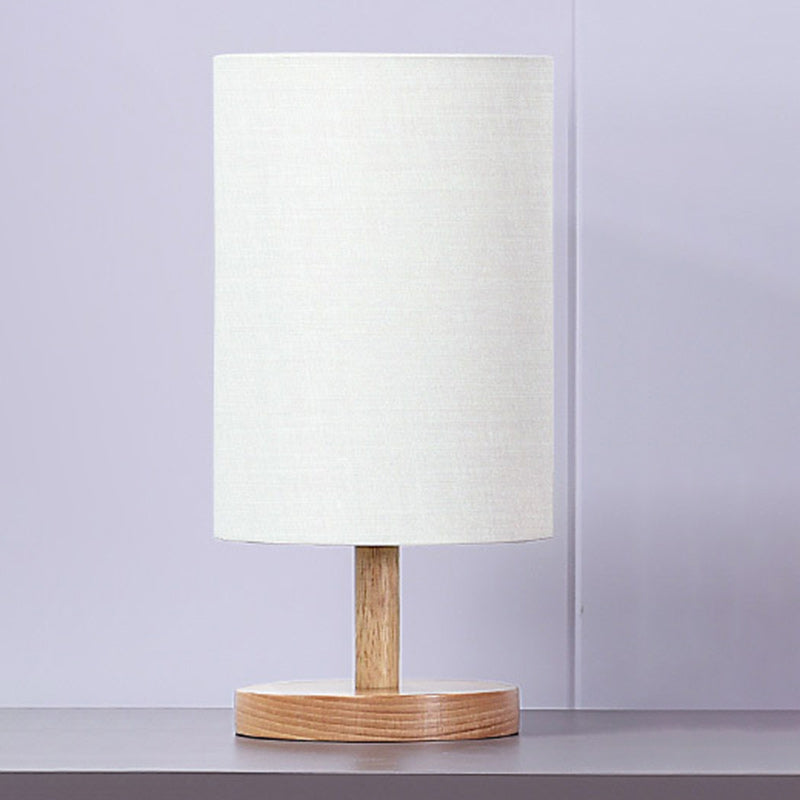 Charming Wooden Table Lamp with Soft Fabric Shade for Home