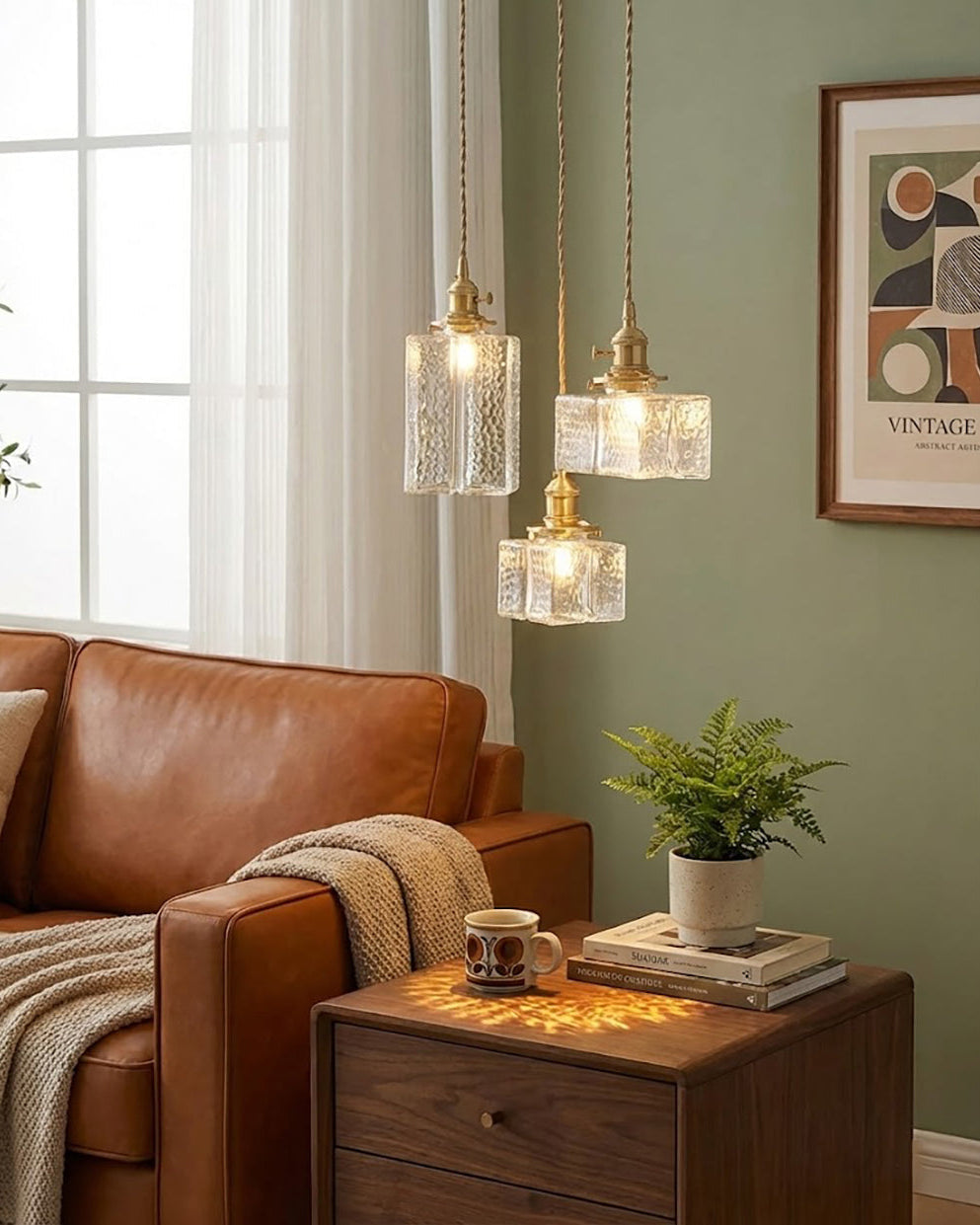 Contemporary Kitchen Pendant Light Fixture in Elegant Glass Design