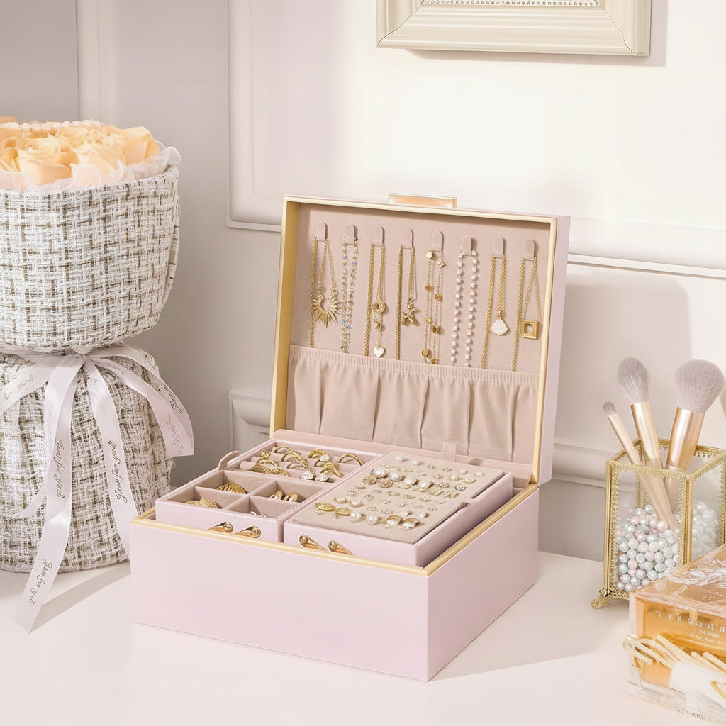 Elegant Dual-Layer Jewelry Organizer for Thoughtful Storage