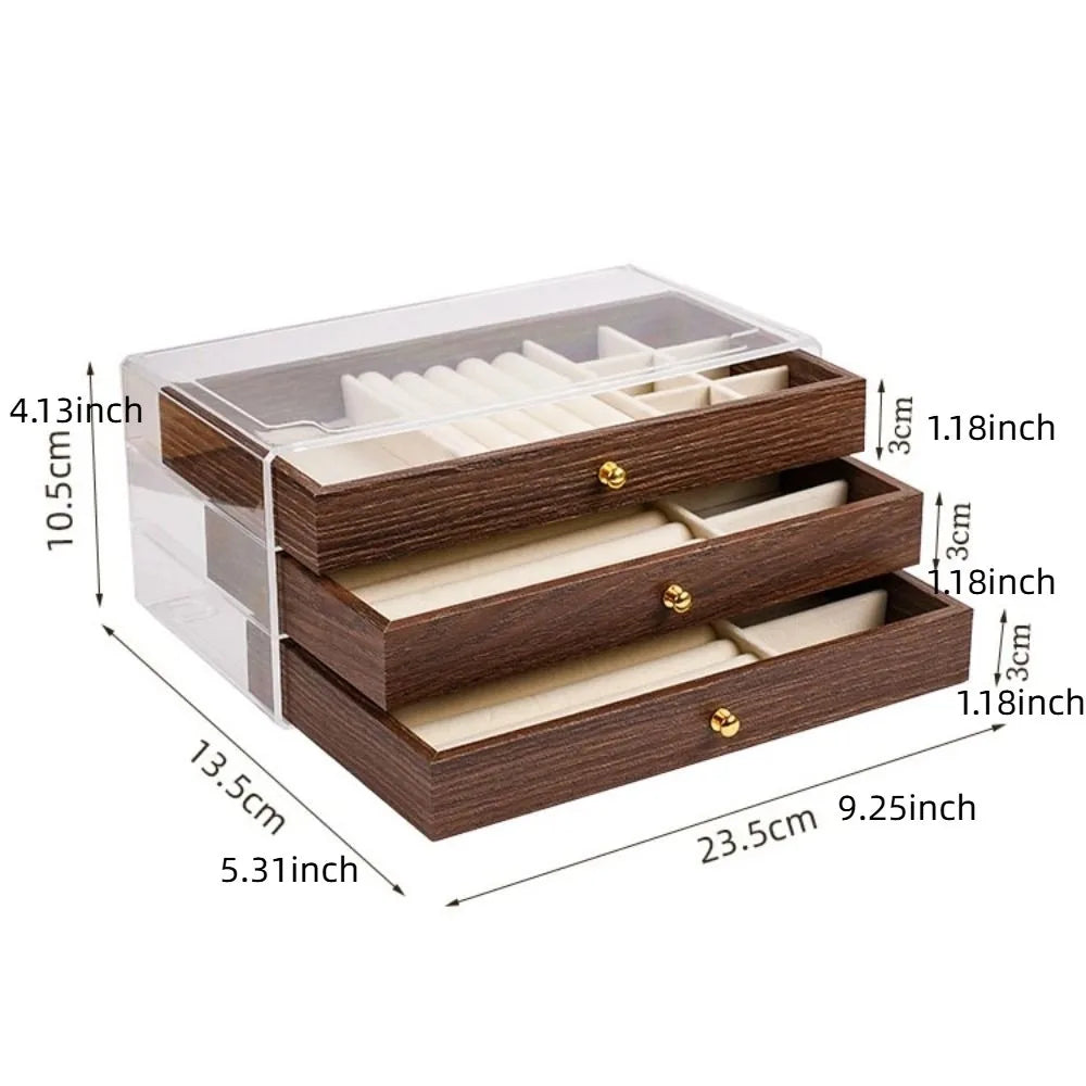 Stylish Multi-Layer Jewelry Organizer with Pull-Out Drawers