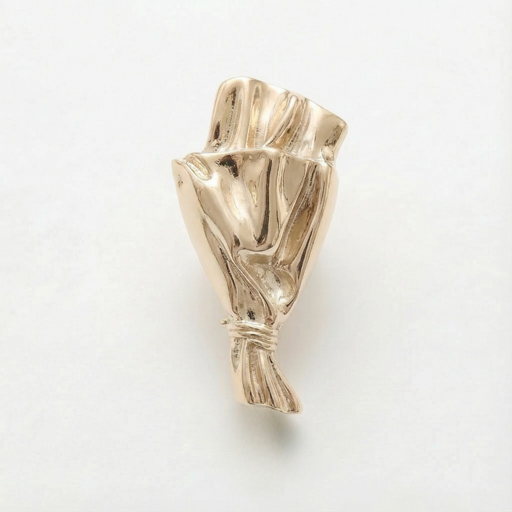 Brooch in Flower Vase Design for Fresh Stems with Narrow Opening