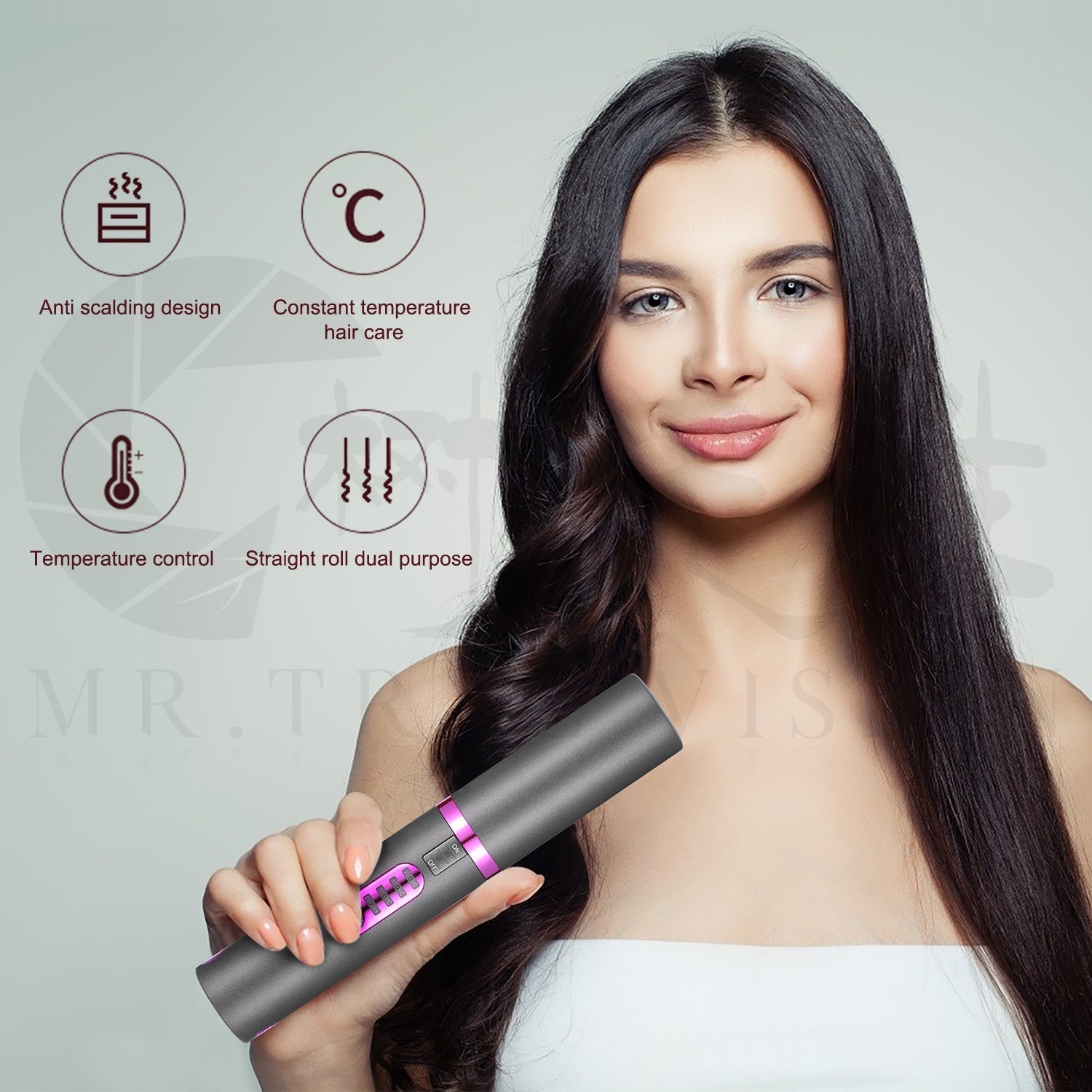 Compact Wireless Hair Straightener for Travel - USB Rechargeable