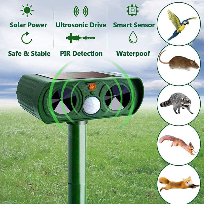Ultrasonic Animal Repeller Powered by Solar Energy