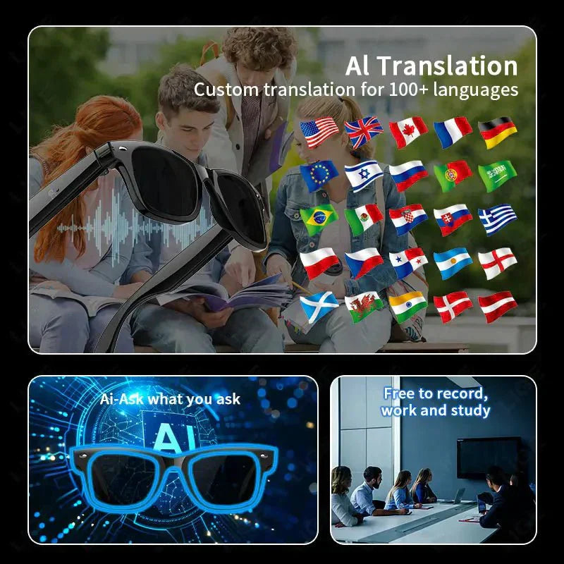 VisionTech Smart Sunglasses with Instant Translation & HD Camera